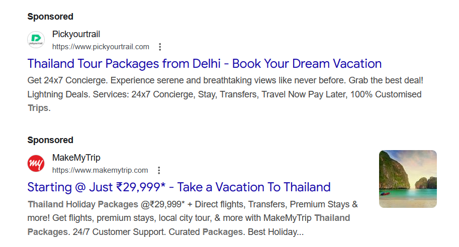 Pay per click advertising