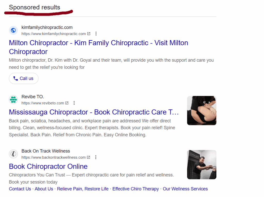 google ads for chiropractors