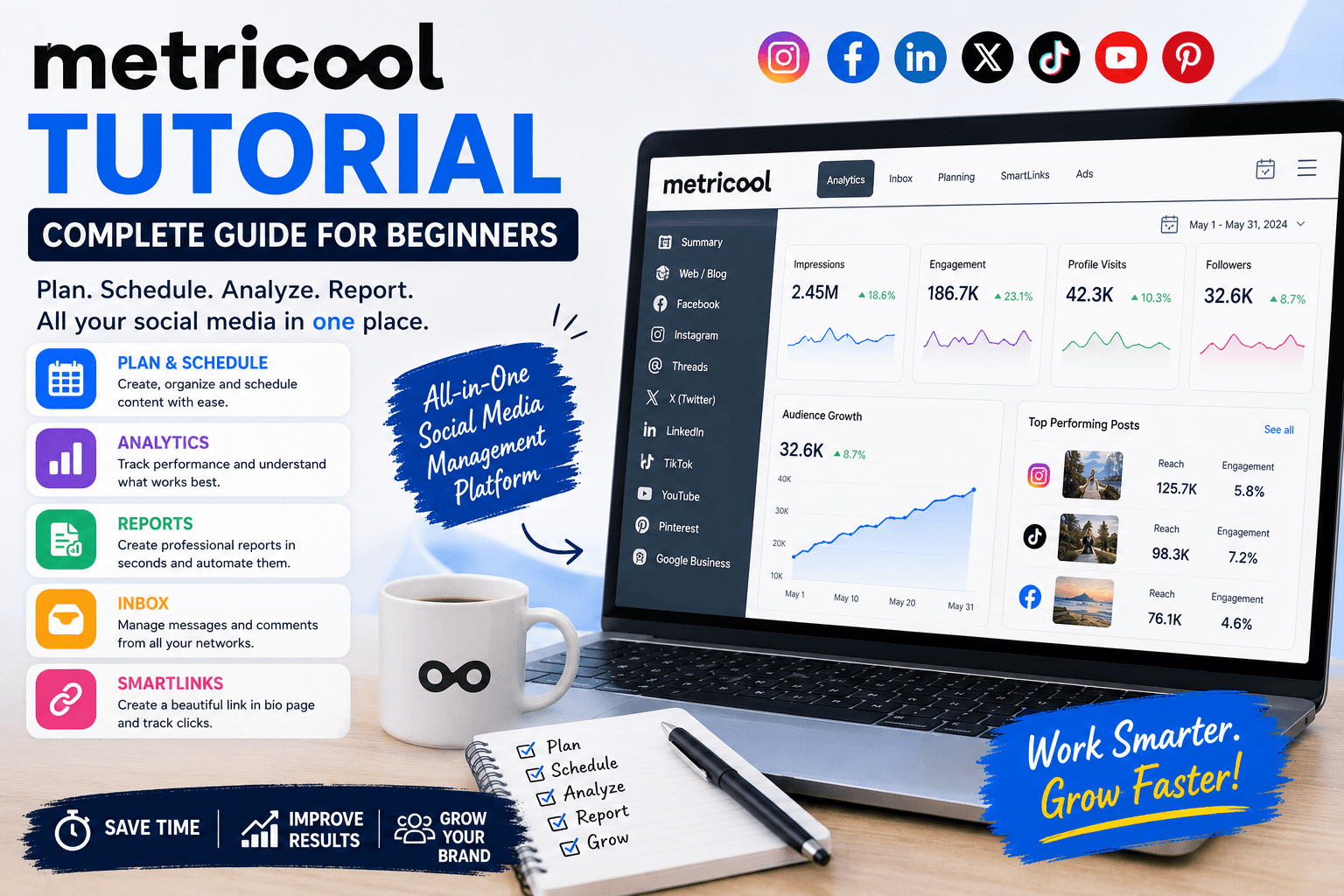 Metricool Tutorial: The Complete Beginner-to-Advanced Guide to Social Media Management, Scheduling, Analytics & Reporting